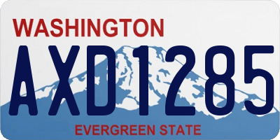 WA license plate AXD1285