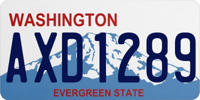 WA license plate AXD1289