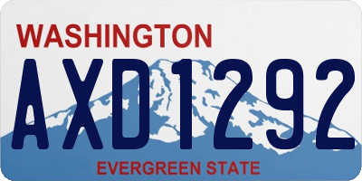 WA license plate AXD1292