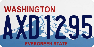 WA license plate AXD1295