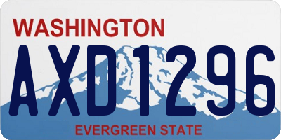 WA license plate AXD1296