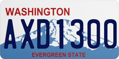 WA license plate AXD1300