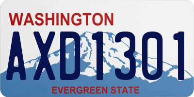 WA license plate AXD1301