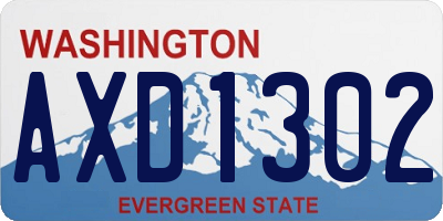 WA license plate AXD1302