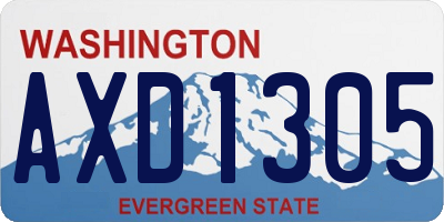 WA license plate AXD1305