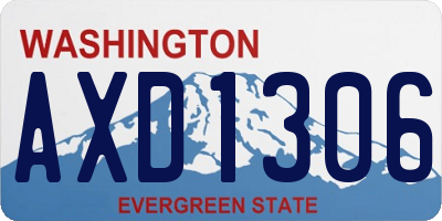 WA license plate AXD1306