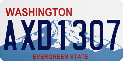 WA license plate AXD1307