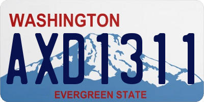 WA license plate AXD1311