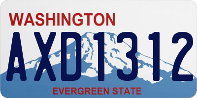 WA license plate AXD1312