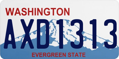 WA license plate AXD1313