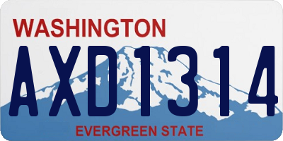 WA license plate AXD1314