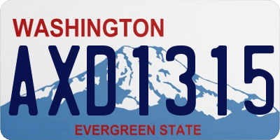 WA license plate AXD1315