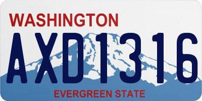 WA license plate AXD1316