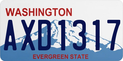 WA license plate AXD1317