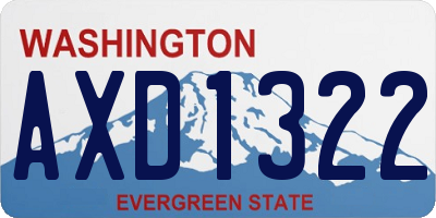 WA license plate AXD1322