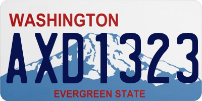 WA license plate AXD1323