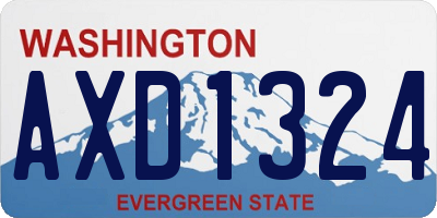 WA license plate AXD1324