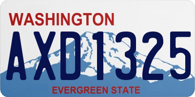 WA license plate AXD1325