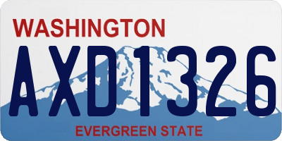 WA license plate AXD1326