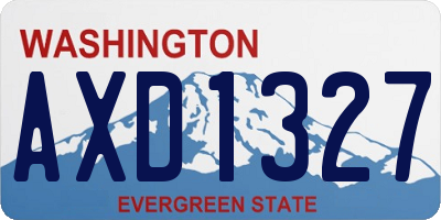 WA license plate AXD1327