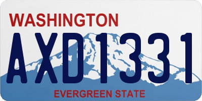 WA license plate AXD1331