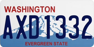 WA license plate AXD1332