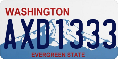 WA license plate AXD1333