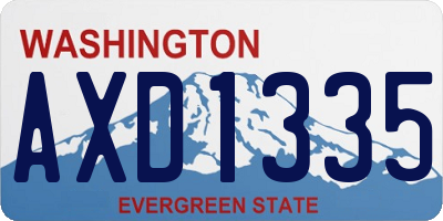 WA license plate AXD1335