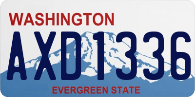 WA license plate AXD1336
