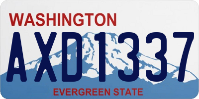 WA license plate AXD1337