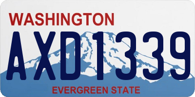 WA license plate AXD1339