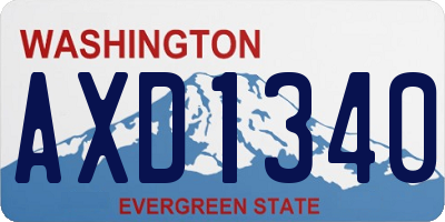 WA license plate AXD1340