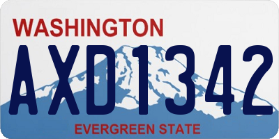 WA license plate AXD1342