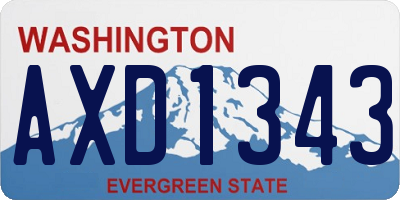 WA license plate AXD1343