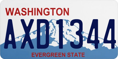 WA license plate AXD1344