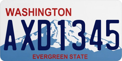WA license plate AXD1345