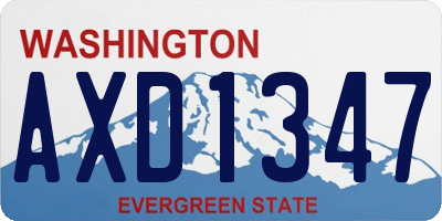 WA license plate AXD1347