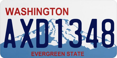 WA license plate AXD1348