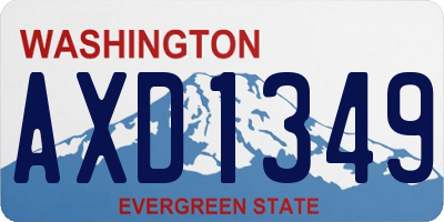 WA license plate AXD1349