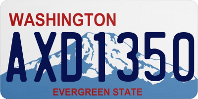 WA license plate AXD1350