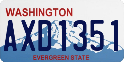 WA license plate AXD1351