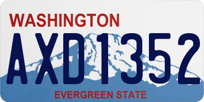 WA license plate AXD1352