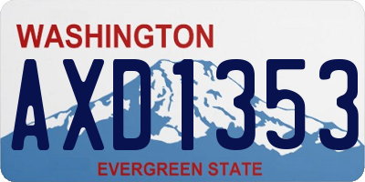 WA license plate AXD1353