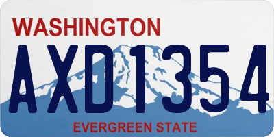 WA license plate AXD1354