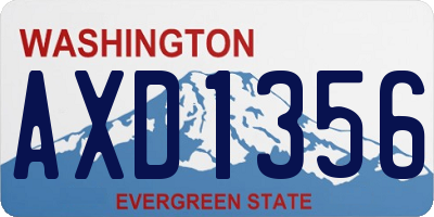 WA license plate AXD1356
