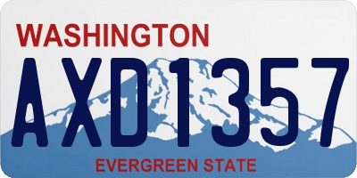 WA license plate AXD1357