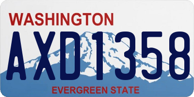 WA license plate AXD1358