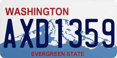 WA license plate AXD1359