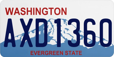 WA license plate AXD1360