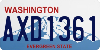 WA license plate AXD1361